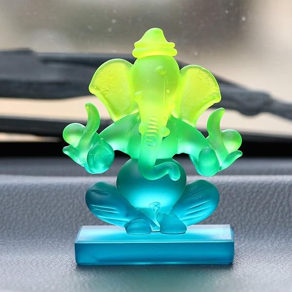 Double Sided Crystal Ganesha Showpiece